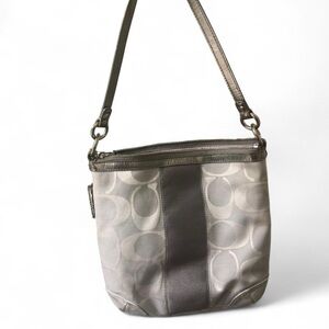 Elegant Gray Coach Bucket Bag